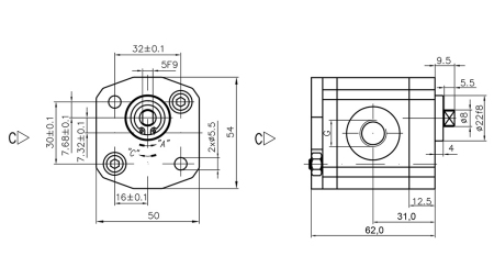 HYDRAULIC PUMP 00C1X033 GR.0 - 1cc - RIGHT