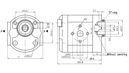 POMPE HYDRAULIQUE 10A6.1X179 GR.1 - 6,1cc - GAUCHE