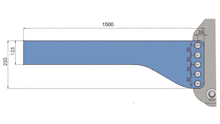 UNIVERZÁLNÍ MONTÁŽNÍ KONZOLE PRO ČELNÍ HYDRAULIKU TRAKTORU CAT. 2 & CAT. 3 (1500 mm)