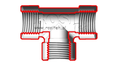 HYDRAULICKÝ T KUS ŽENSKÝ-ŽENSKÝ 1/2