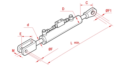 HYDRAULICKÝ ZDVIHACÍ TŘETÍ BOD - STEYR 90/45MIN.720 TYP (2) Φ 28/32
