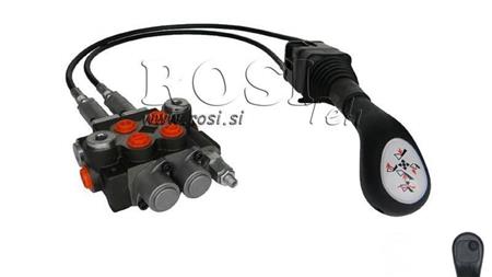 JOYSTICK 1x TLAČÍTKO S KLADKOU 1 m A HYDRAULICKÝ VENTIL 2xP40 l.