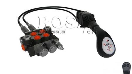 JOYSTICK 2x TLAČÍTKO S KLADKOU 1 m A HYDRAULICKÝ VENTIL 2xP40 l.