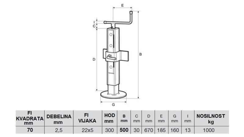NASTAVITELNÁ PODPĚRA VLÁKNA 300MM - 1000KG