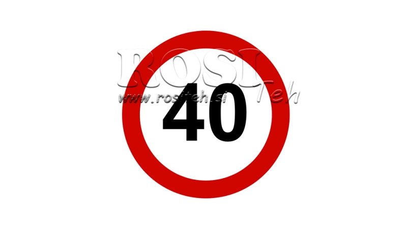 NÁLEPKA OMEZENÍ RYCHLOSTI 40KM/H