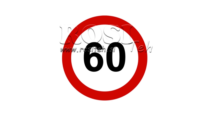NÁLEPKA OMEZENÍ RYCHLOSTI 60KM/H