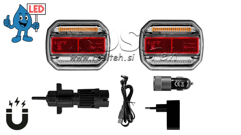 SADA LED MAGNETICKÉHO SVĚTLA - BEZDRÁTOVÉ 12/24V CANBUS