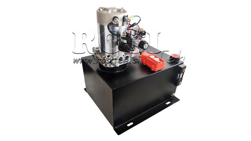 MINI HYDRAULIC AGGREGATE 12V DC - 1.6kW = 2.1cc - 25 lit - double direction assembly (metal)