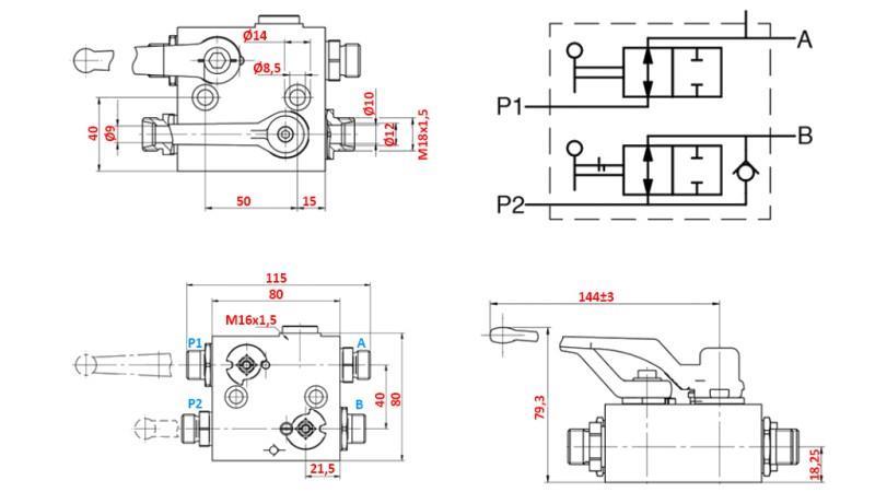 HYDRAULICKÝ VENTIL PRO PŘEDNÍ HYDRAULIKU - NAKLADAČ C000FTV