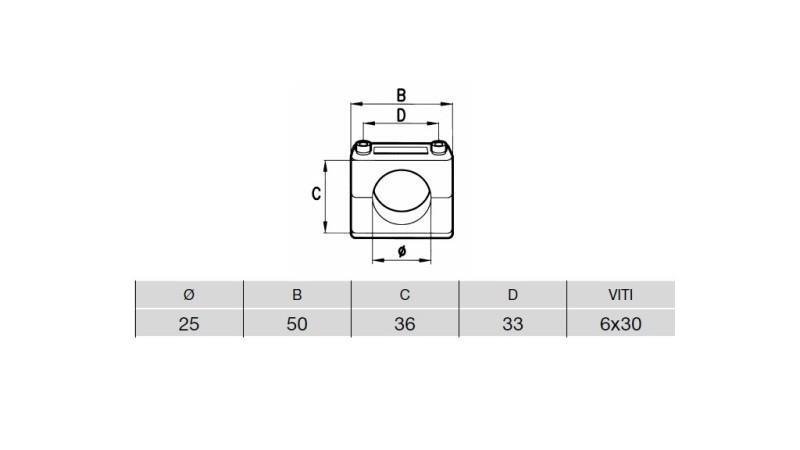 PIPE HOLDER FI 25 - dimensions