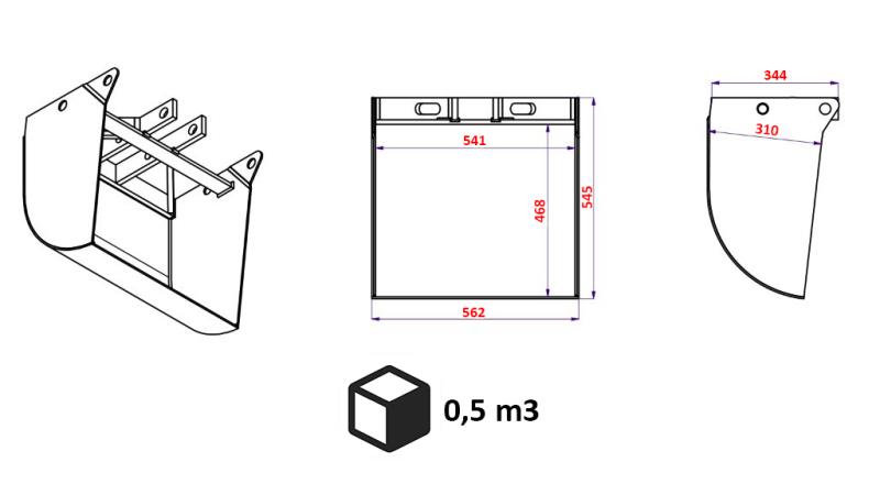 BUCKET FOR BULK CARGO (WITHOUT CYLINDER)
