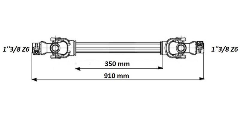 ECO KARDAN 910mm 30-75HP S VOLNÝM TOKEM - rozměry