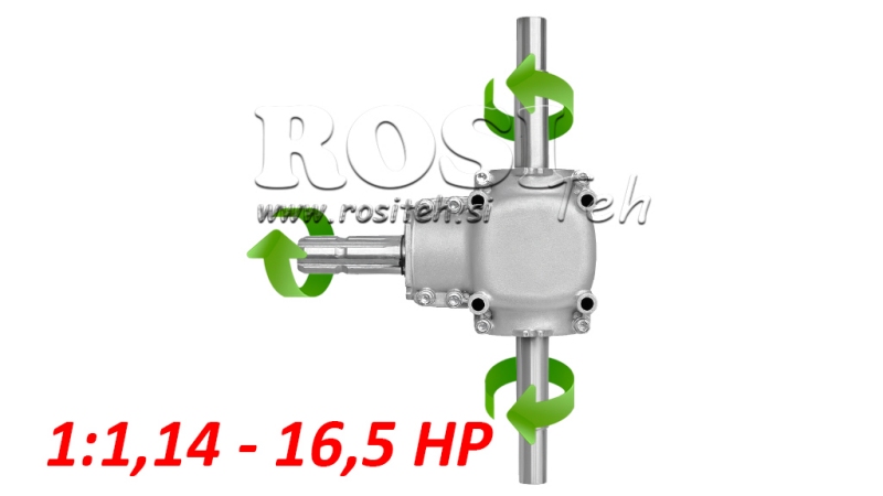 ЪГЛОВА СКОРОСТНА КУТИЯ ДВОЙНА ОС 1:1.14 (16.5HP-12KW)