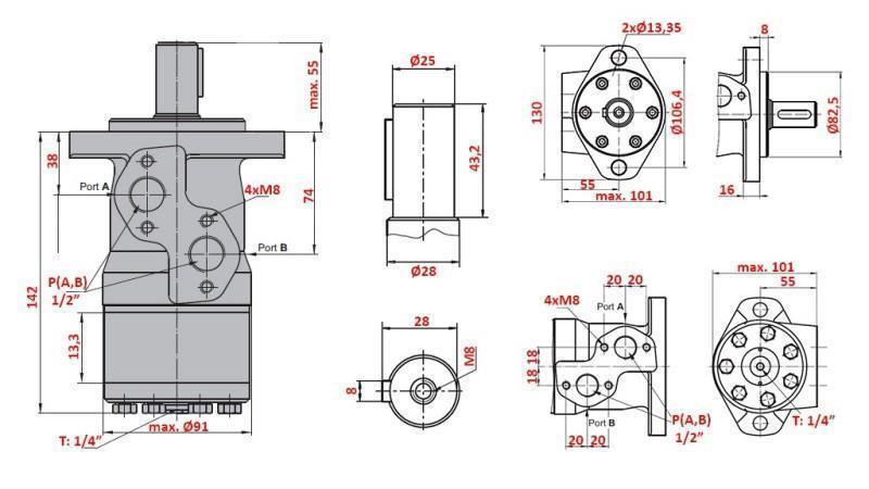 HYDRAULICKÝ MOTOR MP 100