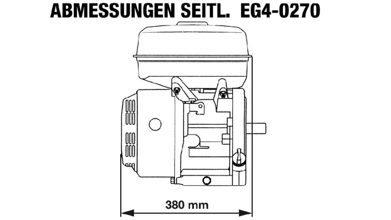 gasoline engine EG4-270cc-6.56kW-8.92HP-3,600 RPM-H-KW25x88.2-manual start