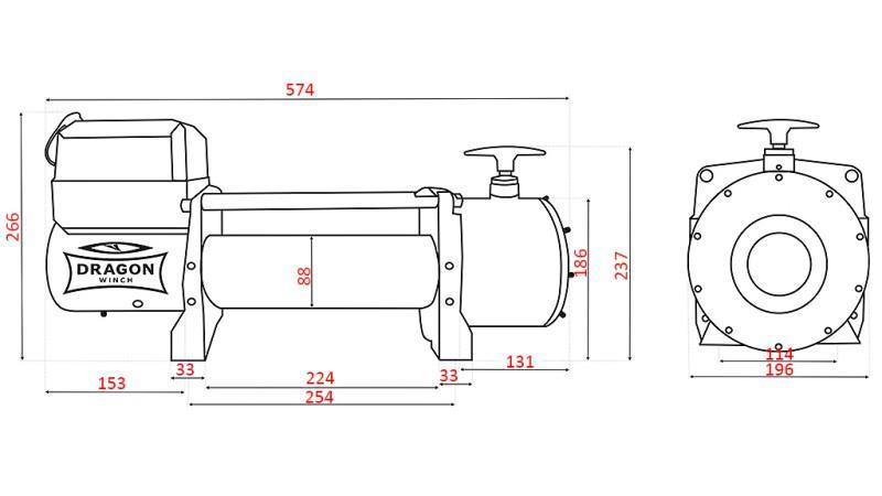 24 V ELECTRIC WINCH DWT 16000 HD - 7257 KG