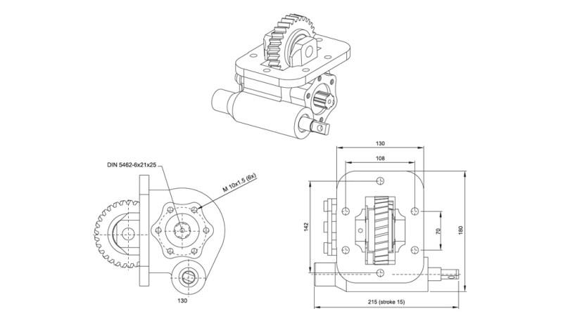 Dimensions OF HYDRAULIC PUMP - ISUZU MSB 5S VACUUM