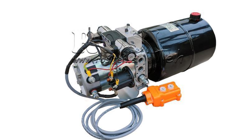 MINI HYDRAULICKÝ AGREGÁT 12V DC - 1.6kW = 2.1cc - 8 lit - montáž obousměrná (kov)