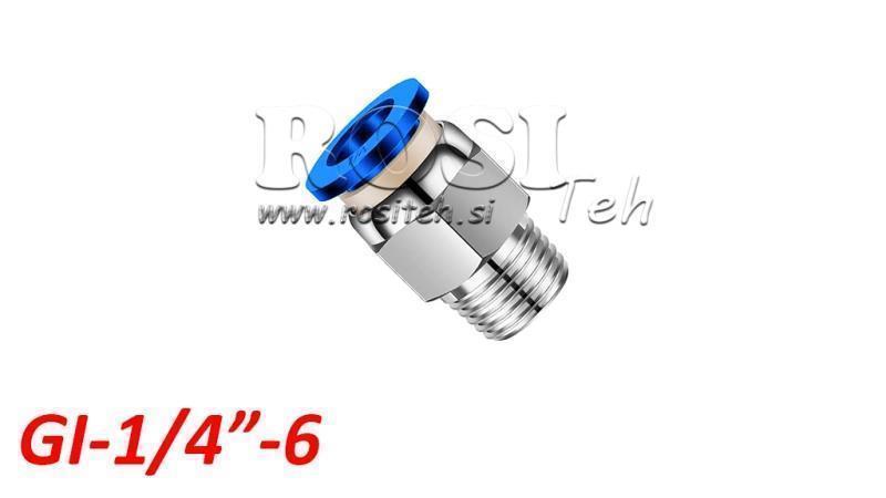 PNEUMATIC PLUG STRAIGHT CONNECTOR TPA WITH THREAD GI-014-6