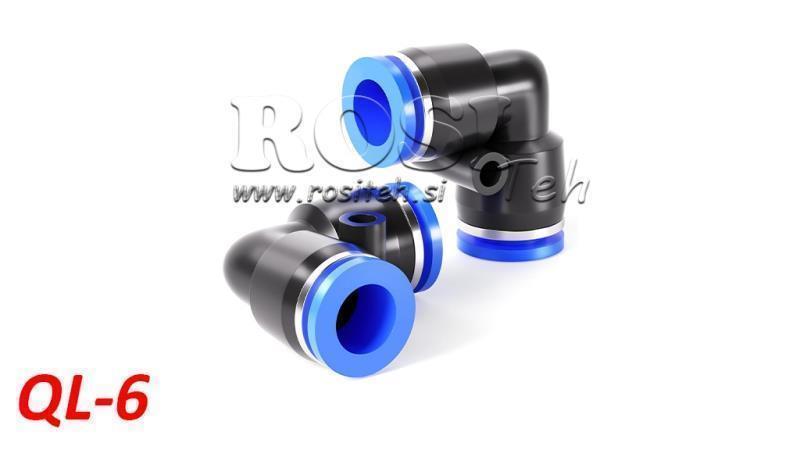 PNEUMATIC PLUG ANGLE CONNECTOR TPA WITHOUT THREAD QL-6