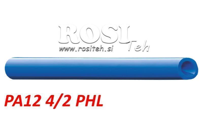 PA 4/2 PA12PHL MODRÁ VZDUCHOVÁ TRUBKA POLYAMID DIN73378