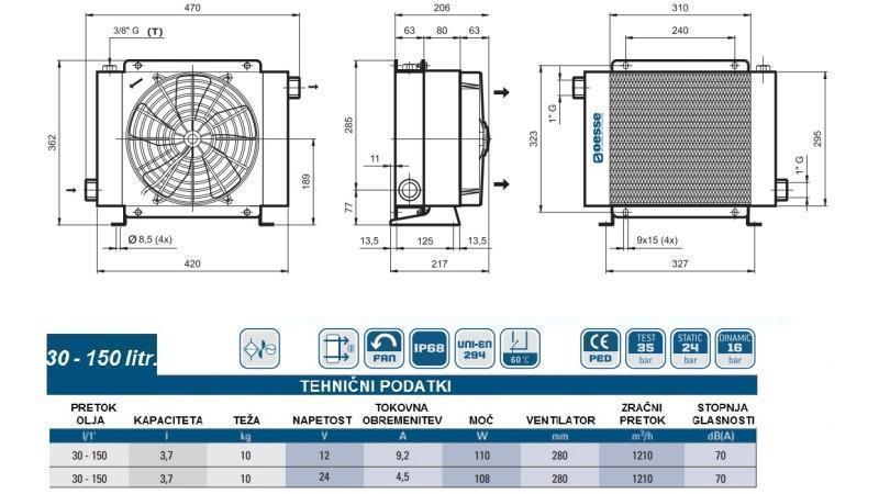 OIL COOLER DC 24V HY02404 30-150 LIT
