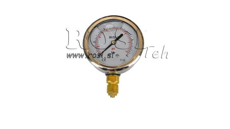 MANOMETR DN63 VERTIKÁLNÍ 0 - 100 BAR - 1/4