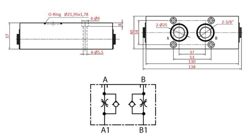 DVOJITÝ OMEZOVAČ PRŮTOKU PRO KULOVÝ VENTIL YEAT-ASSEMBLY (AinB)