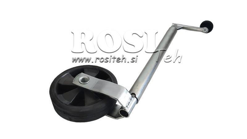 ŠROUBOVÁ PODPĚRA NOHY S KOLEM PRO PŘÍVĚSY 35mm 75 kg