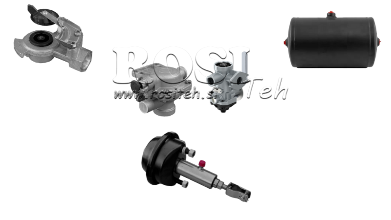 SET OF AIR HYDRAULIC BRAKES FOR TRAILER COMPLETE SINGLE CIRCULAR SYSTEM 1 CYLINDER