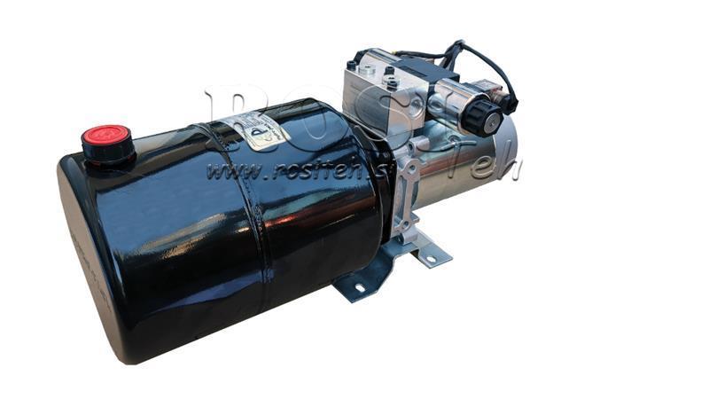 MINI HYDRAULICKÝ AGREGÁT 12V DC - 1.6kW = 2.1cc - 8 lit - obousměrná montáž (kov)