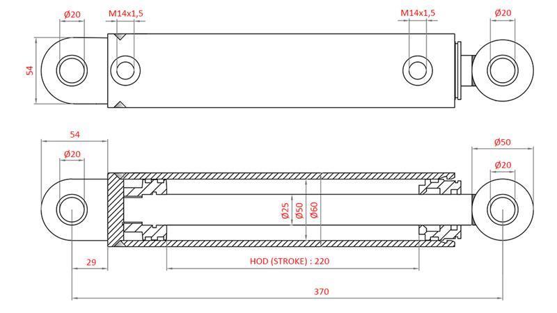 HYDRAULICKÝ ŘÍDÍCÍ CYLINDR FIAT-NEW HOLLAND OEM-87521950, 47582858