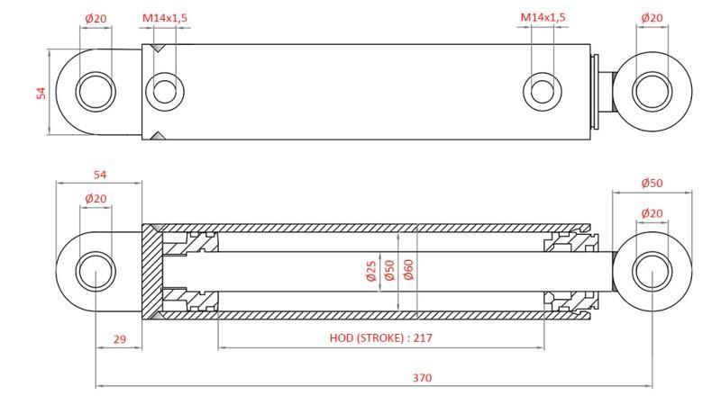 HYDRAULIC STEERING CYLINDER FIAT-NEW HOLLAND OEM-5189892