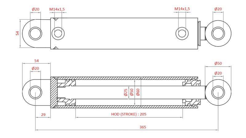 HYDRAULICKÝ ŘÍDÍCÍ CYLINDR FIAT-NEW HOLLAND OEM-87302890