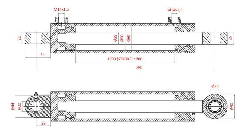 HYDRAULICKÝ ŘÍDÍCÍ CYLINDR FIAT-NEW HOLLAND OEM-5164023