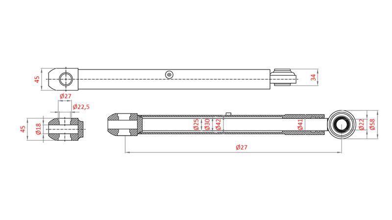 HYDRAULICKÝ ŘÍDÍCÍ CYLINDR MASSEY FERGUSON OEM-1749279M91, 3773709M91