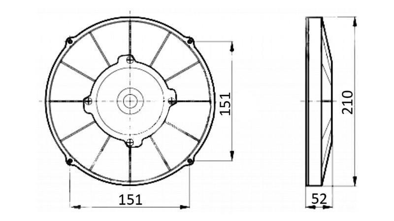 AXIÁLNÍ VENTILÁTOR 190mm TLAČNÝ 12V