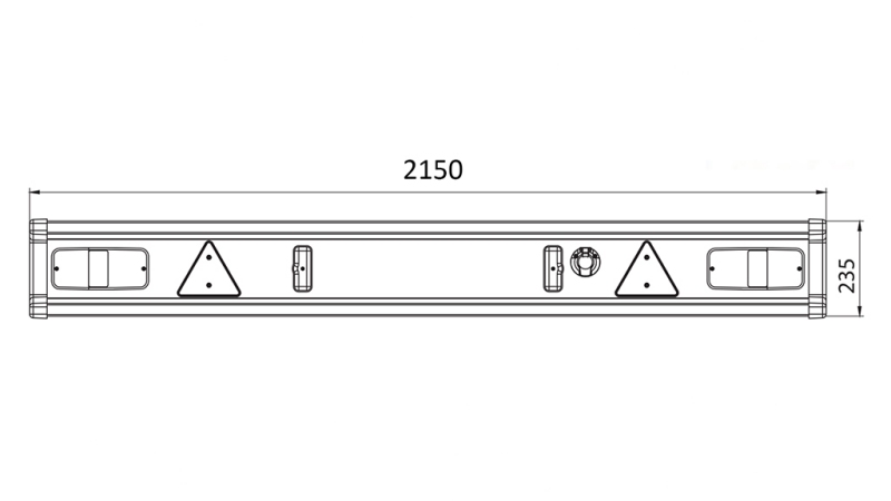 ANHÄNGERSTOßSTANGE TÜV-MODELL MIT LICHTERN 2150mm