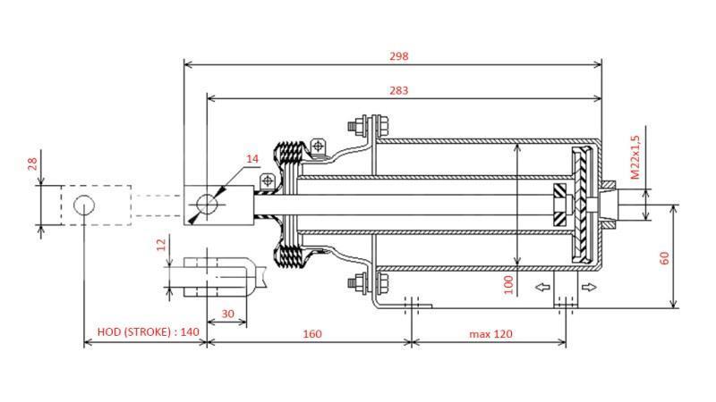 VZDUCHOVÝ BRZDOVÝ CYLINDR - MEMBRÁNA 100 mm