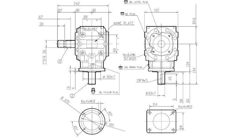 ANGLE REDUCER T-310J 1:3 (30HP-22kW)