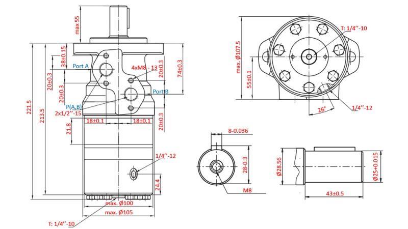 HYDROMOTOR B/MR 125 - WITH BRAKE