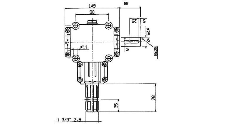ÚHELNÝ REDUKTOR PTO 1:1.9 (14HP-10kW)