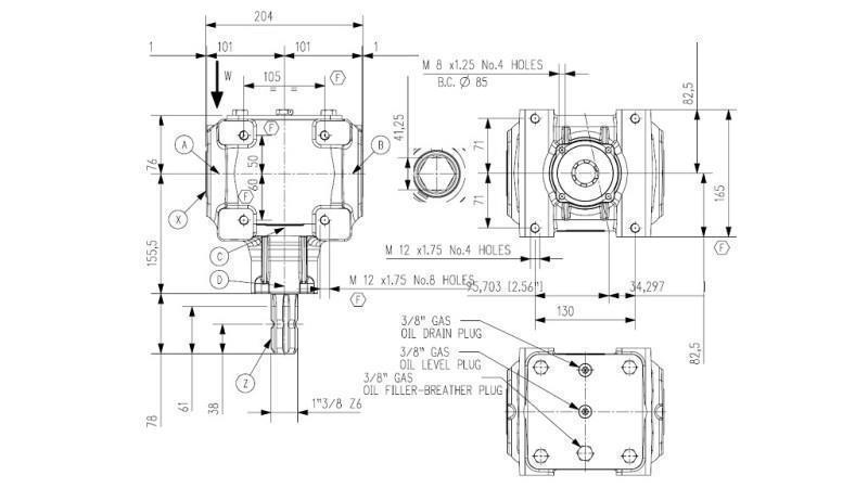 ANGLE REDUCER TB-27J 1.46:1 (40HP-29.4kW)
