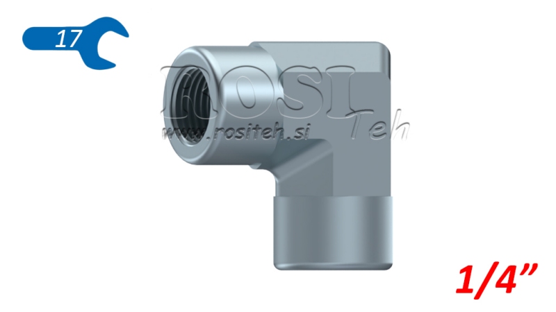 HYDRAULICKÝ L OTOČNÍK 90° KRÁTKÝ ŽENSKÉ-ŽENSKÉ 1/4