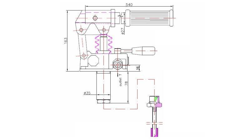 HAND PUMP 45CC -DD- DOUBLE DIRECTION - dimensions