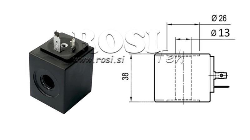 ELEKTROMAGNETICKÁ CÍVKA 24V DC - fi 13mm-38mm IP65