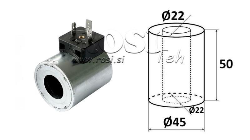 ELEKTROMAGNETICKÁ CÍVKA 12V DC - DS3 - fi 22mm-50mm 32.7W