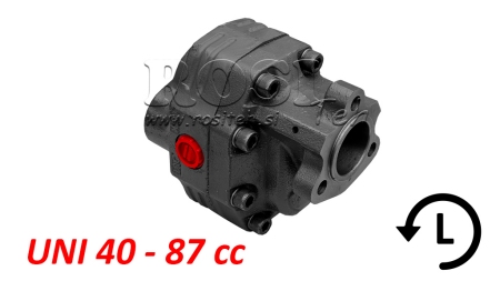 HYDRAULICKÉ ČERPADLO Z ŠEDÉHO OCELOVÉHO UNI40-87CC-220 BAR LEVÉ