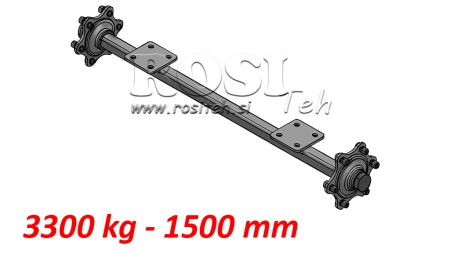 NÁPRAVA PRO PŘÍVĚS 3300 KG BEZ BRZDY (1500 MM) S MONTÁŽNÍ DESKOU
