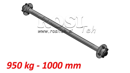 NÁPRAVA PRO PŘÍVĚS 950KG BEZ BRZDY (1000 MM)